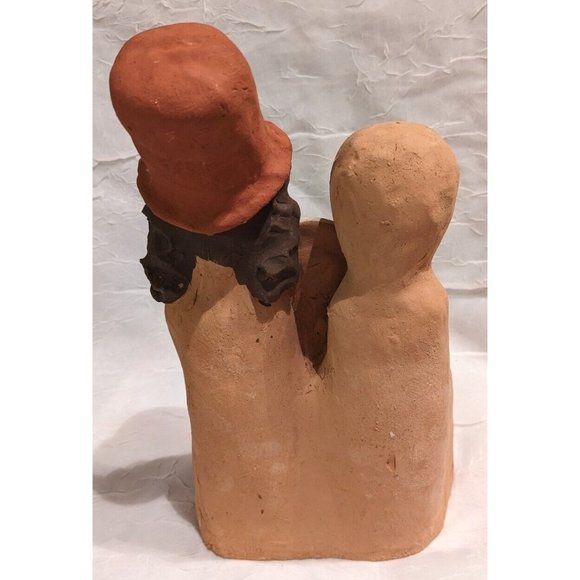 Vtg Pottery Peruvian Clay Folk Art Mary Joseph Baby Jesus Nativity Statue 9" - Picture 2 of 16